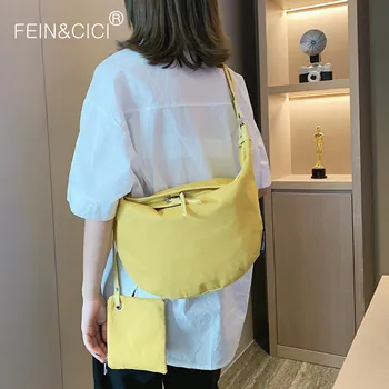 

Canvas crossbody bag pillow messenger bag with purse large big capacity summer beach casual bag yellow green white summer new