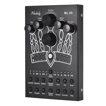 

Muslady ML09 Portable External Sound Card 7 Modes 12 Sound Effects for Smartphone Computer Online Sing Recording Live Broadcast