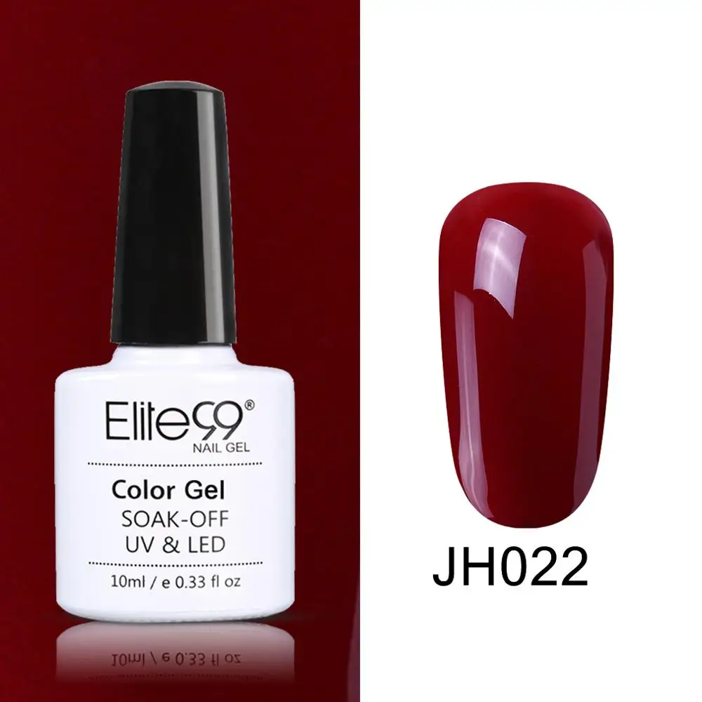 JH022 Elite99 винно-красный гель лак для ногтей 10 мл для дизайна ногтей маникюрный набор Гибридный гель Лаки нужно базовое верхнее покрытие для полигелевого лака - Цвет: JH022