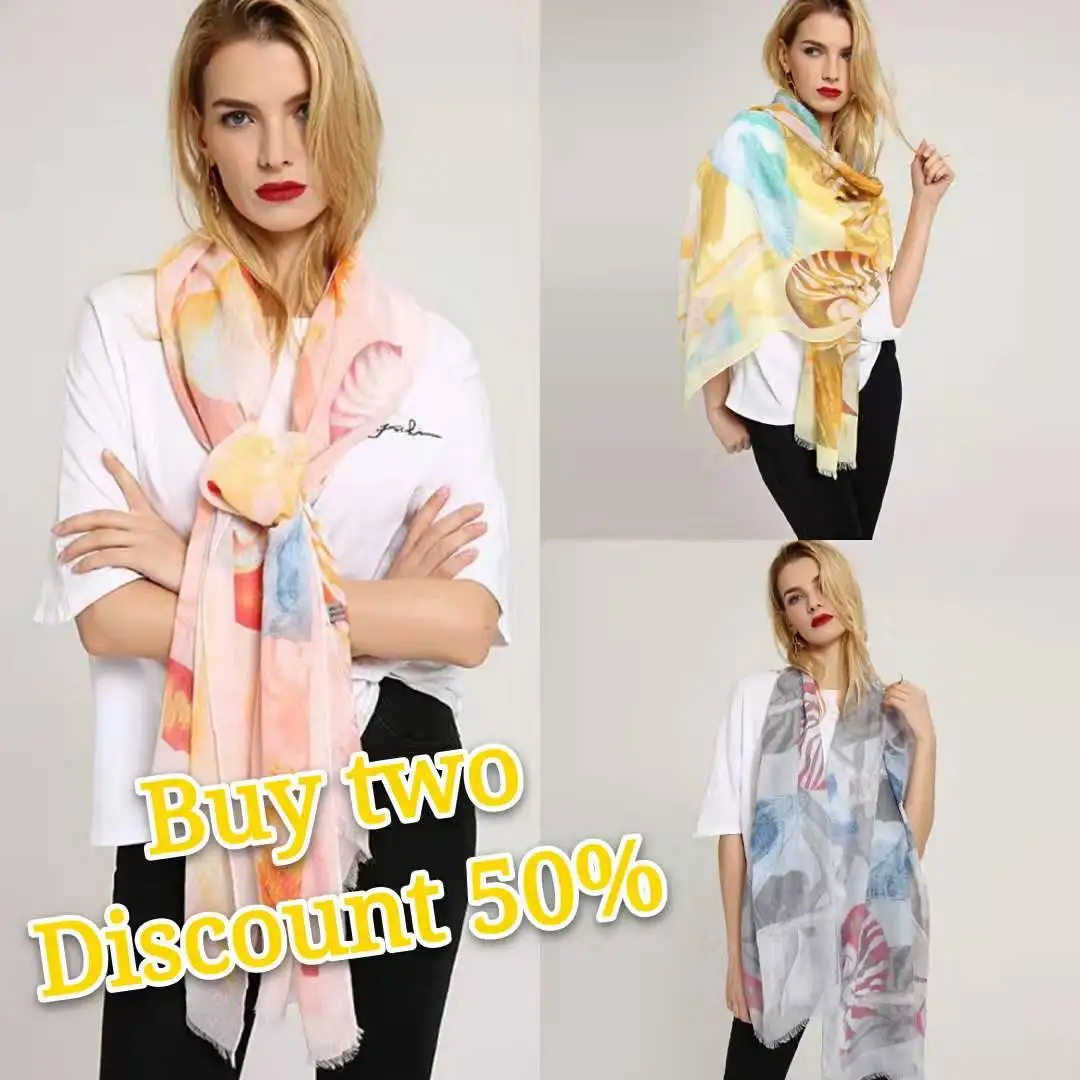 

2020 NEW DESIGN WOMEN COTTON SILK SCARF SHAWL FOUR SEASON GIFT WARM SOFT