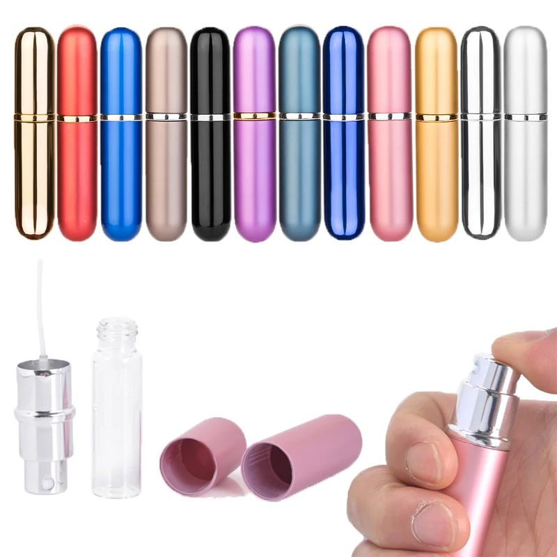 

5ml Refillable Mini portable perfume bottle & Travel Aluminum Empty sprayer Cosmetic Bottle