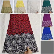 Горячая хлопок Африканское сухое кружево ткань нигерийское кружево ткань высокое качество швейцарская вуаль в швейцарском стиле! TLF9166