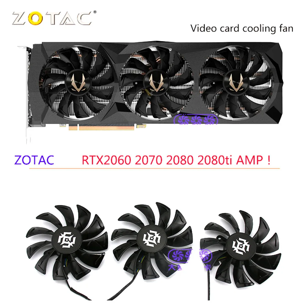 Вентиляторы для видеокарты ZOTAC RTX 2080 2080Ti охлаждение игровой 3 шт./компл. GA92S2U 12 В