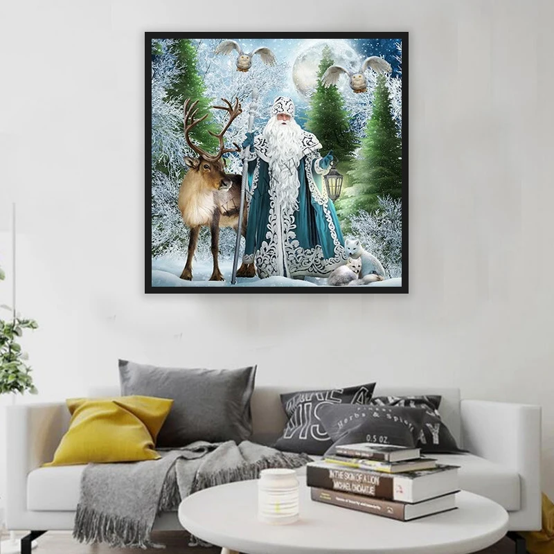 

Promotion--5D DIY Diamond Painting Santa Claus and Elk Diamond Embroidery Cross Stitch Kits Mosaic Pattern Sticker Home Decor