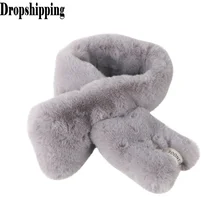 Одноцветные Зимние Модные женские шарфы, Детские однотонные шарфы, уплотненные теплые ветрозащитные меховые шарфы, женские шарфы# ZD