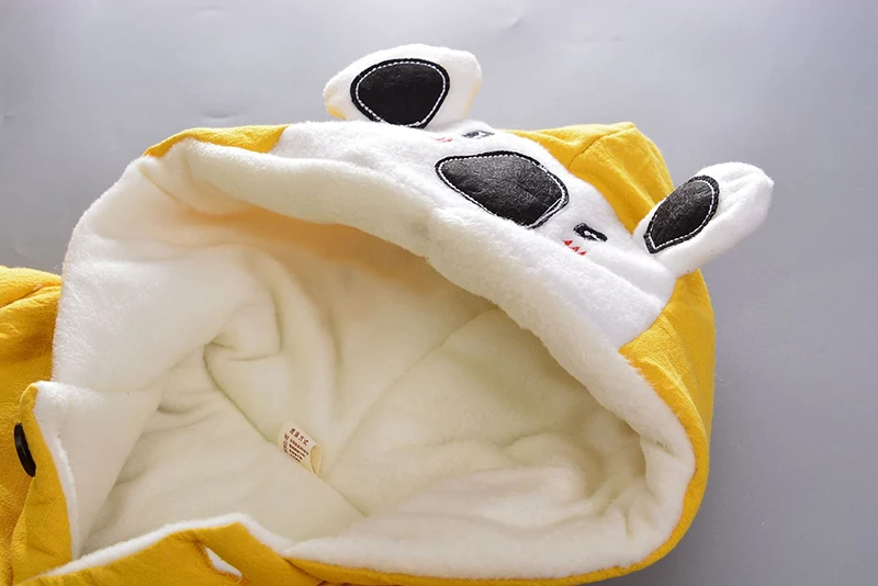 Комбинезон для новорожденных, хлопковая куртка для младенцев, теплое зимнее пальто с капюшоном для младенцев