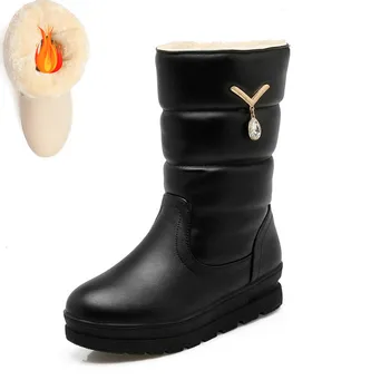 

Women snow boots high quality height increasing keep warm winter mid-calf boots platform sweet shoes woman size 41 42 43