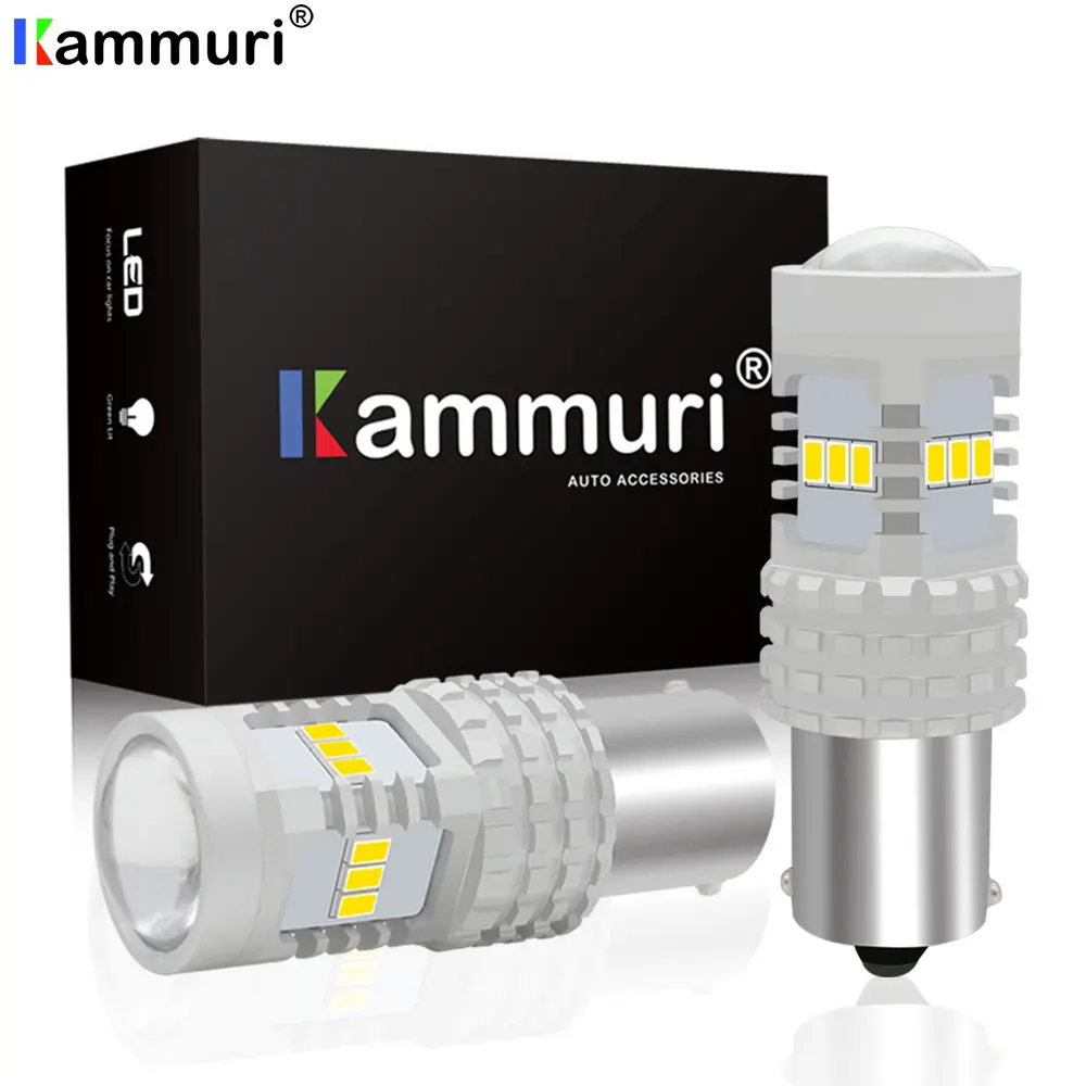 Светодиодный фонарь kammusi 1156 BA15S P21W R5W R10W для автомобильных указателей поворота