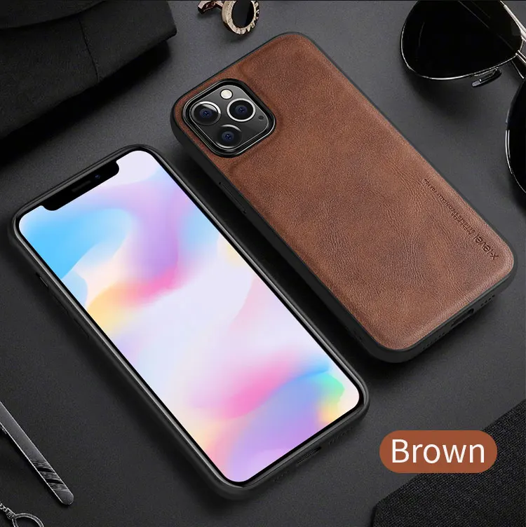 For iPhone 12 Case 100% X-Level Retro Leather Soft Silicone Edge Back Cover for iPhone 13 Pro Max чехол case for iphone 12 pro