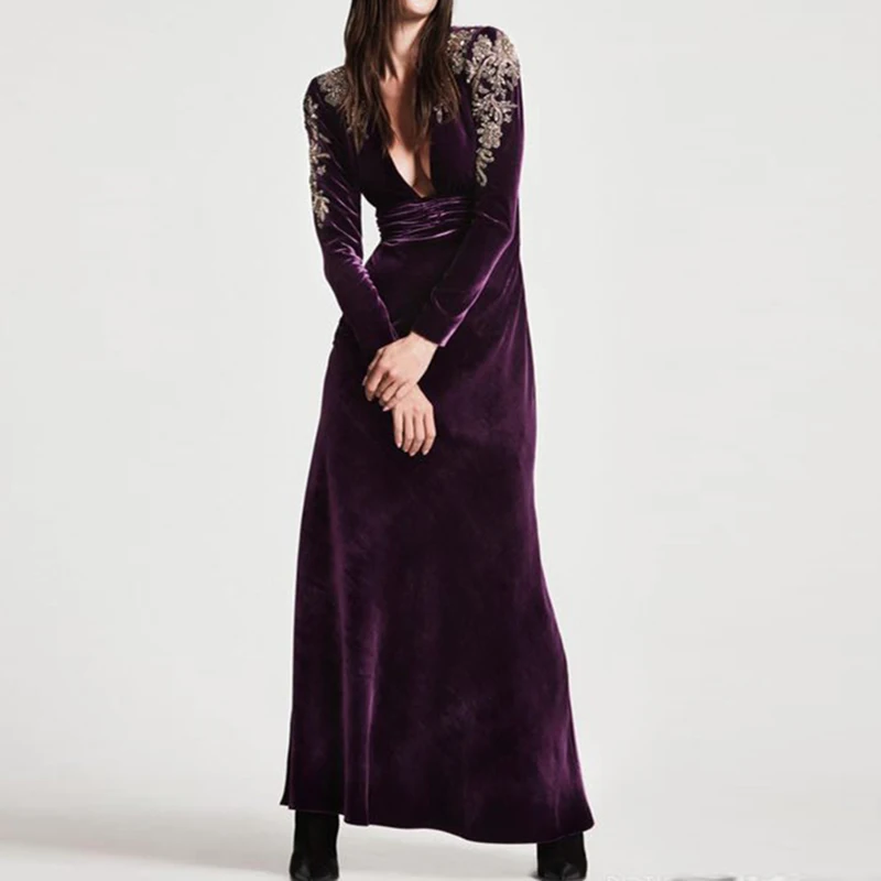 Высокое качество новая мода 2019 дизайнерское подиумное макси платье женское с