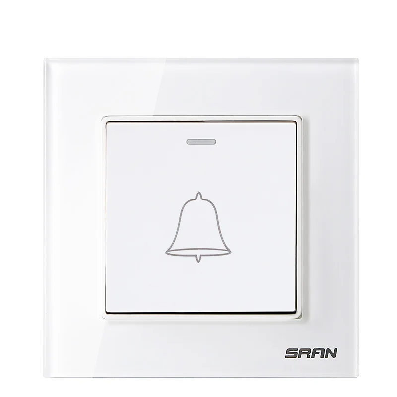 

SRAN a reset switch doorbell shutter crystal tempered glass 86*86mm wall exterior wall power outlet wall power outlet