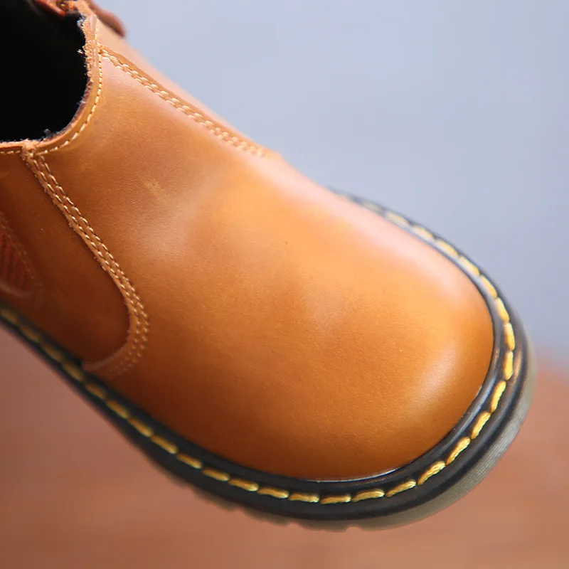 

2019 Autumn And Winter Hot Selling Boots New Style CHILDREN'S Martin Boots Genuine Leather Low-top Booties Fashion Simple Men An