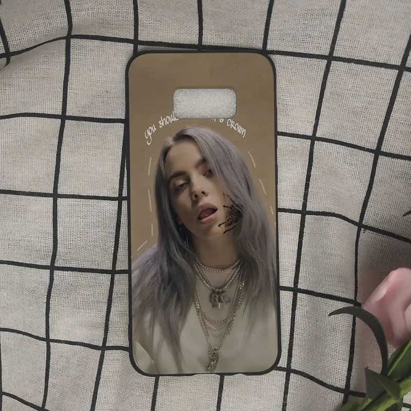 A8 Song Lyrics Billie Eilish эстетический черный мягкий чехол для телефона samsung Galaxy s9 s8 plus s10 s10plus s7 s6edge funda - Цвет: A8