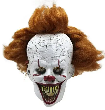 latex mask Светодиодный маска клоуна Pennywise Stephen King's It Chapter Two Masque Movie шлем для косплея маски - Цвет: latex mask