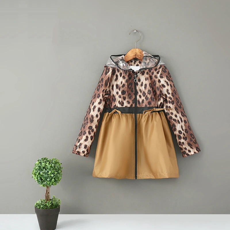 Прозрачный детский дождевик для детей непромокаемый с леопардовым принтом пончо