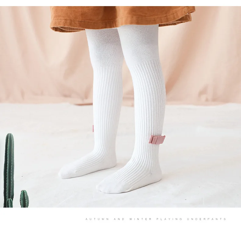 19 Years Autumn And Winter New Style Panty-hose for Kids Lint Bowknot GIRL'S Leggings Socks Baby Socks