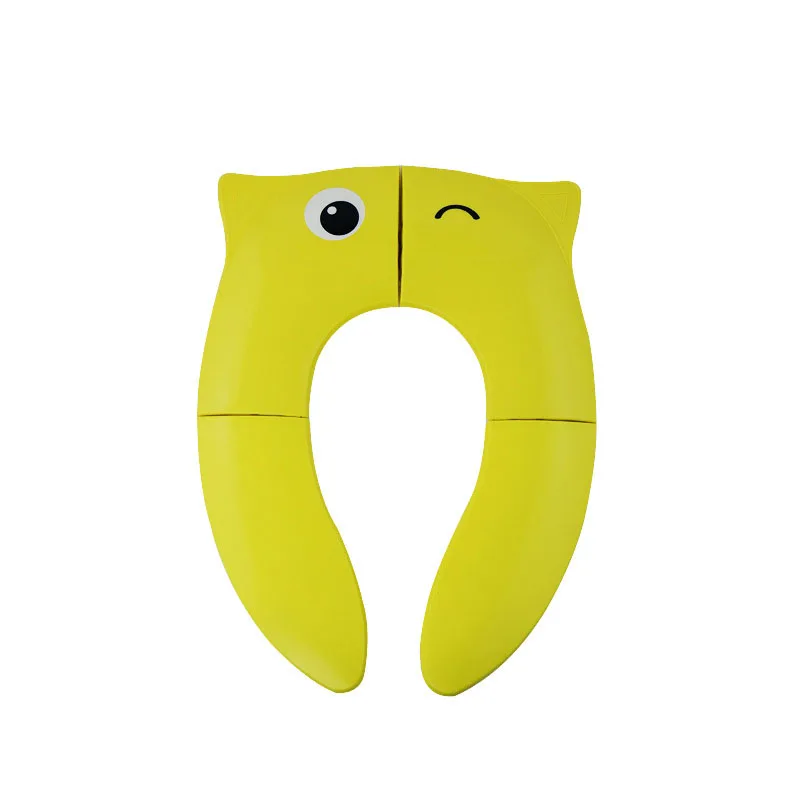 Цвет: желтый Kids Travel Folding Potty Seat Pad Portable Baby Toilet Training seat Plastic Cover Cushion Children Pot Chair Pad in box - Цвет: Цвет: желтый