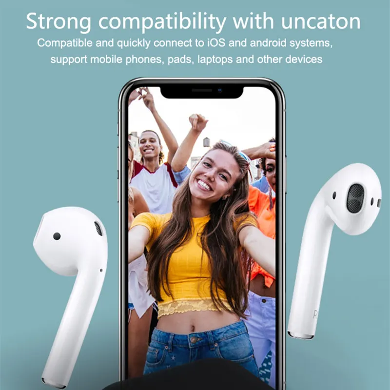 TWS 5,0, Bluetooth наушники, отпечаток пальца, сенсорные беспроводные наушники, наушники Blutooth, свободные руки, наушники, спортивные наушники с микрофоном