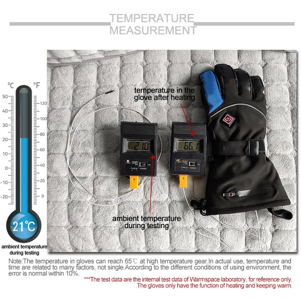 Термостат зимние теплые уличные перчатки с электрическим подогревом теплые перчатки с контролем температуры для катания на лыжах и велосипеде