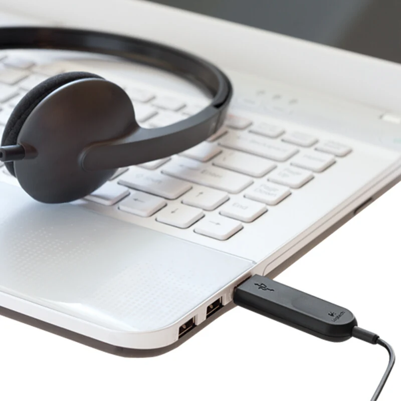 Оригинальные компьютерные наушники с USB разъемом logitech H340, предназначенные для почти платформы и операционные системы для офисного использования