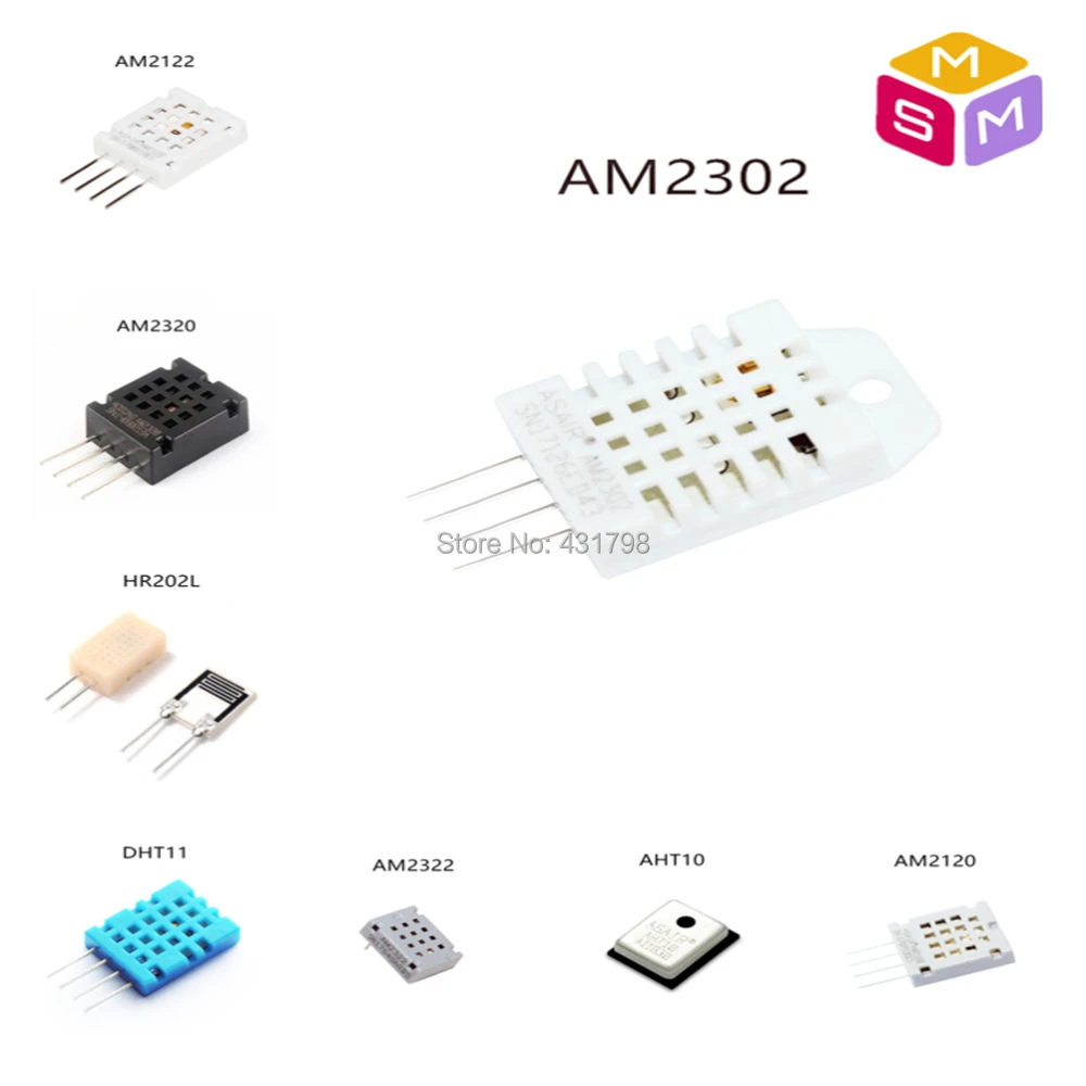 

AM2302/AHT10/DHT11/AM2320/AM2122/AM2120/AM2322/HR202L Digital temperature and humidity sensor sensitive capacitor module AIoT