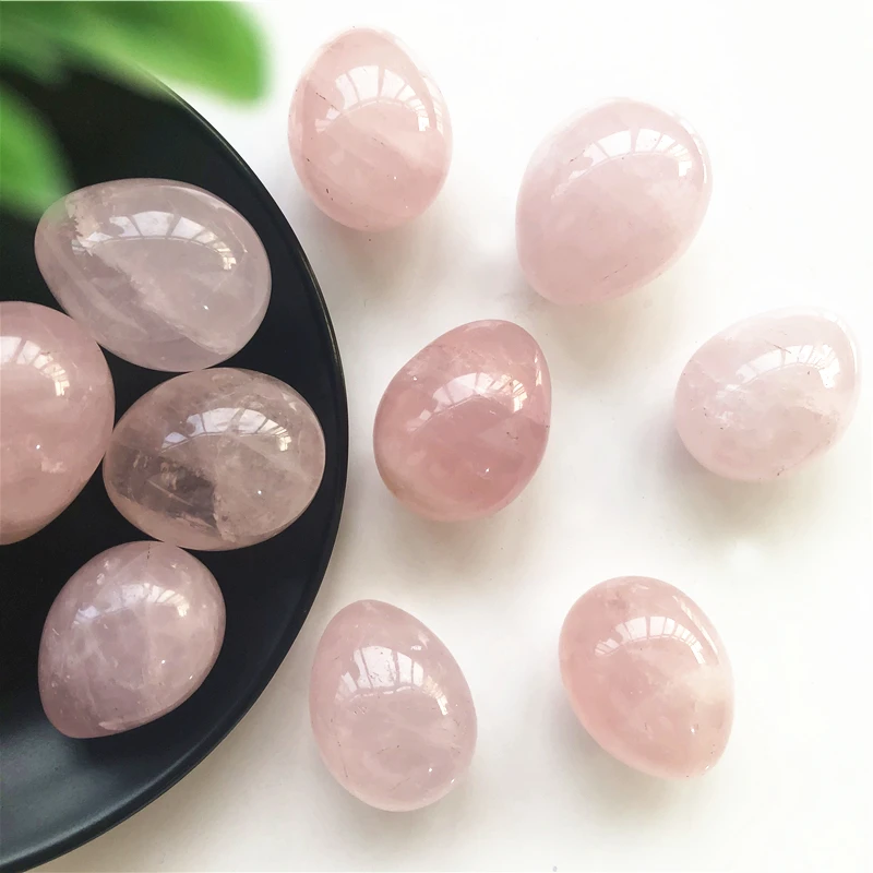 30-36mm Natural Pink Rose Quartz Egg-shaped Crystal Healing Ball Sphere Gemstone Healing Natural Quartz Crystals 1PC