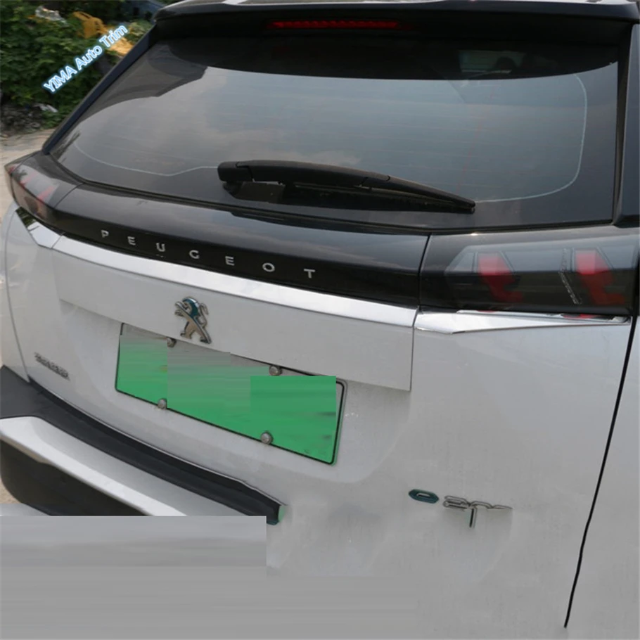 Rear Trunk Lid Cover Tailgate Trim Hatch Back Door Handle & Bumper Bottom Molding Boot Garnish Strip For Peugeot 2008 2020 2021