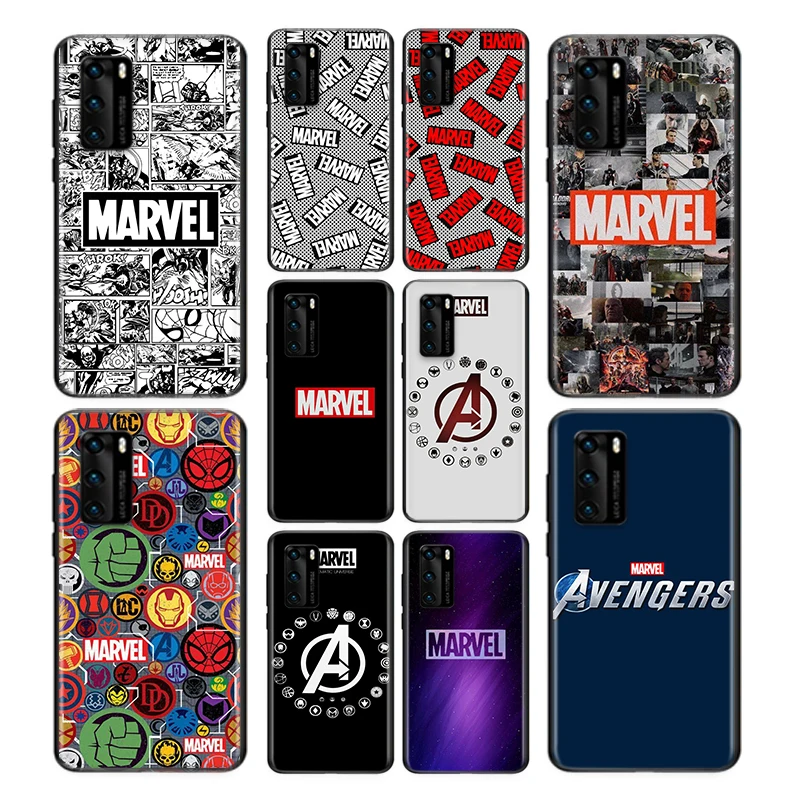 Чехол для телефона с логотипом Marvel Мстители Huawei P40 P30 P20 P50 Pro Plus P10 P9 P8 Lite 2019 2017 RU E Mini