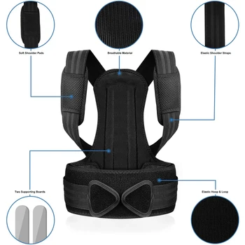 

Back Straightener Posture Corrector with Adjustable Clavicle Support Effective Neck Back Shoulder Pain Relief Lumbar Support