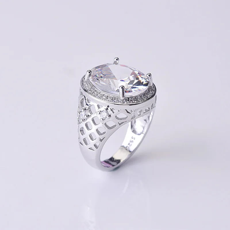 Женское кольцо с бриллиантом Anillos Bizuteria круглое из серебра 925 пробы 2 карата 8 марта