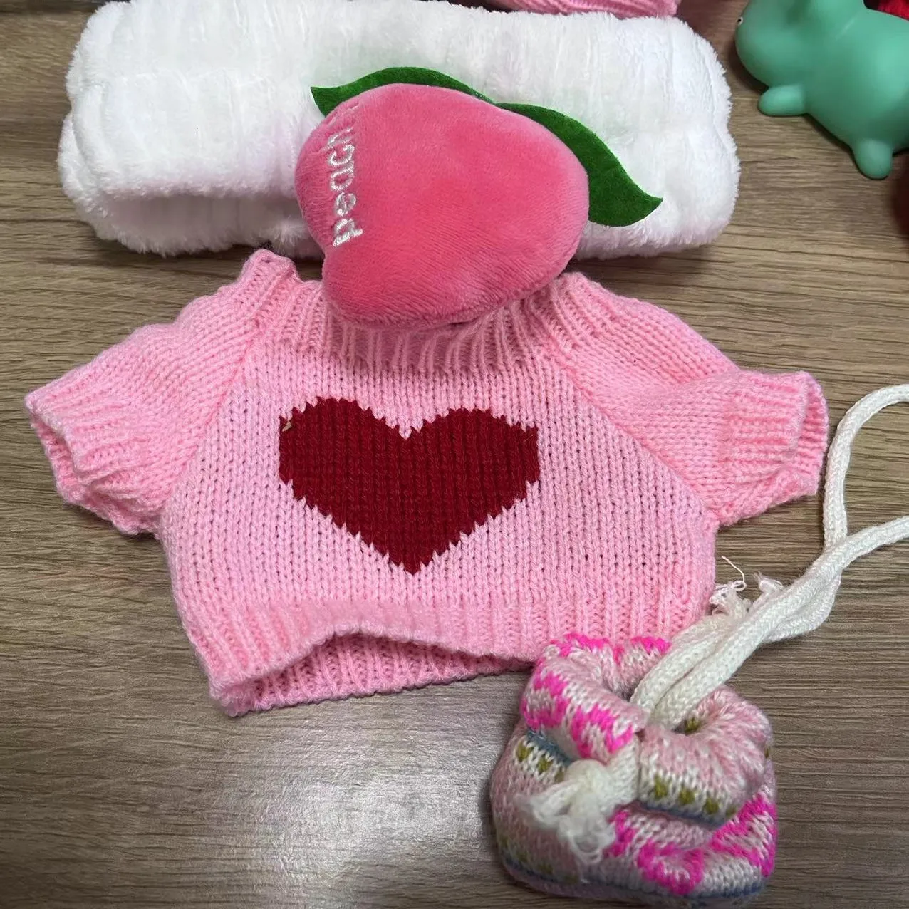 1set Clothes Suit Exquisite Soft Knitted Sweater DIY Accessories For 30cm Kawaii Yellow Duck Lalafanfan Plush Toys Stuffed Dolls 5