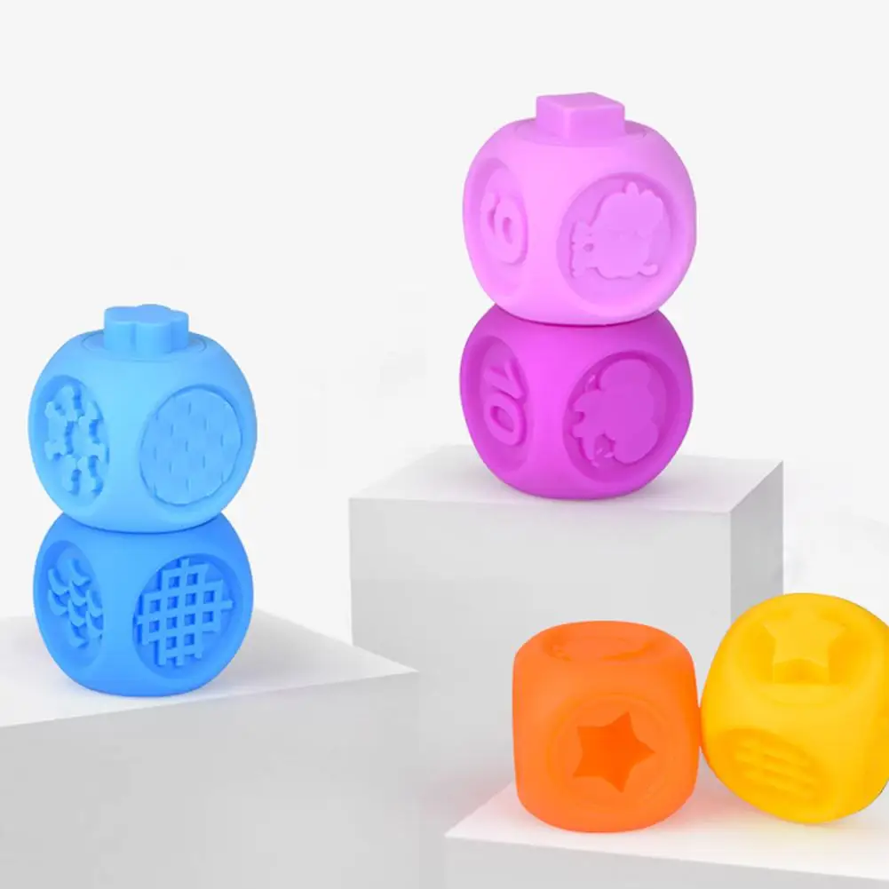 10 шт./компл. силиконовые детские захватывающие игрушки 3D Мягкие строительные блоки резиновые Прорезыватели Для ванной игрушки мягкие шарики детские игрушки Горячая сжимаемая игрушка