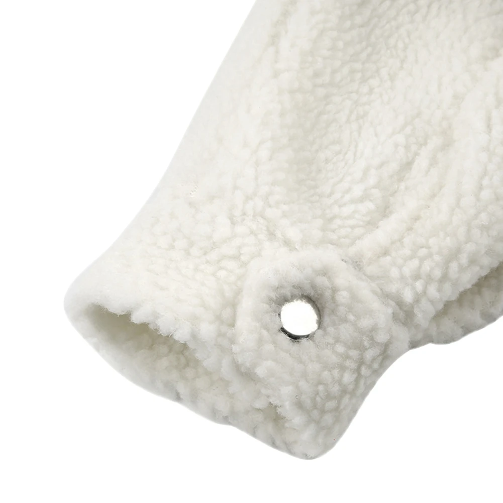 Winter Soft Faux Fur Jacket Ladies Casual Solid Color Long Sleeve Fleece Button Coat With Pockets