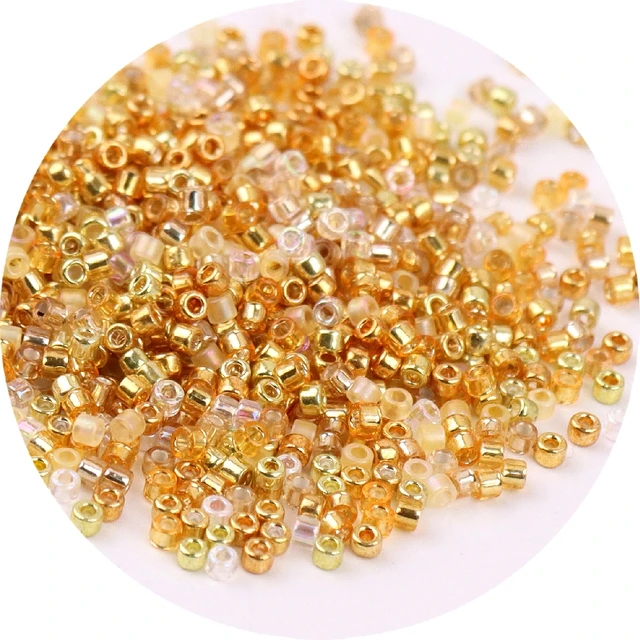 600Pcs 2mm Miyuki Delica Beads Japan Bronze Glass Beads Bohemia Style Metallic Seedbeads For DIY Jewelry Making Bracele Earring Mix Goldens