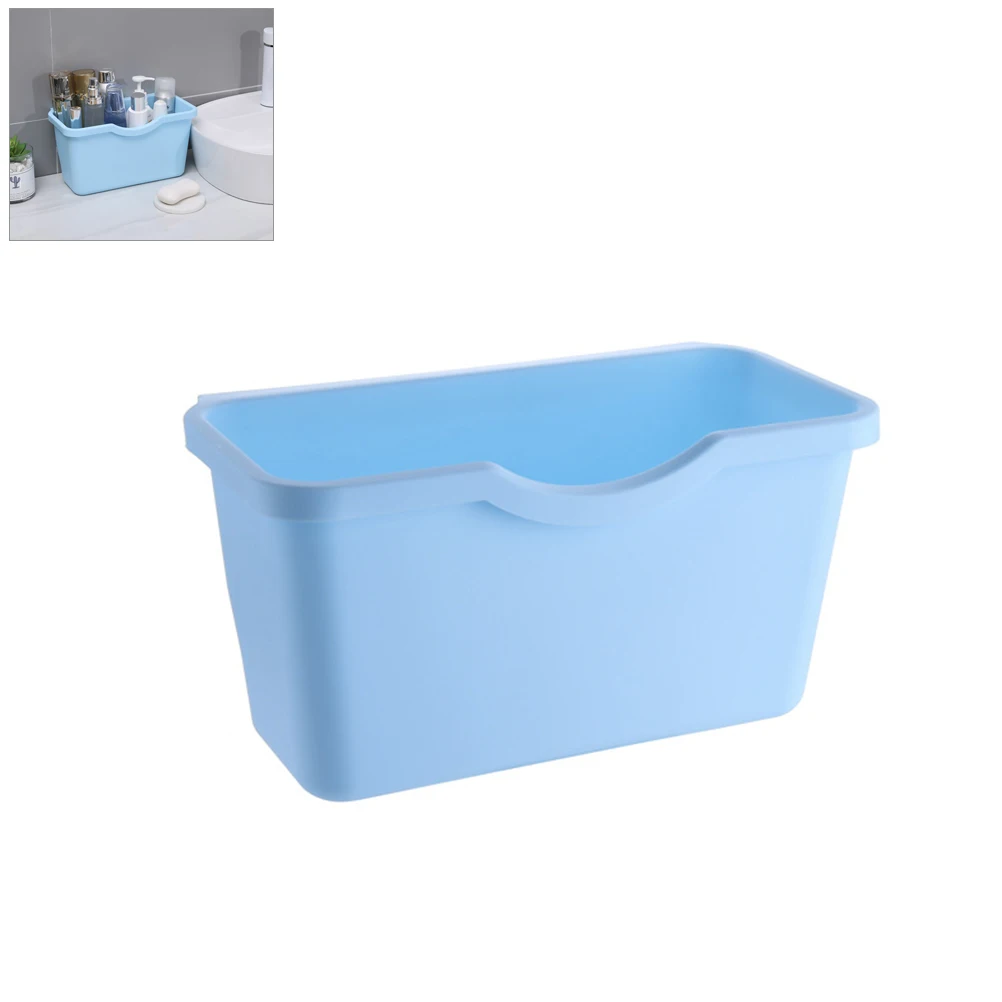Подвесной мусорный бак на дверь кухонного шкафа, контейнер для мусора, настенный мусорный контейнер для ванной комнаты, туалетный контейнер для хранения отходов - Цвет: Blue