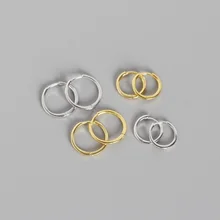 WTLTC, 925 пробы, серебряные крошечные серьги-кольца Huggie для женщин, блестящие спиральный для хряща, маленькие круглые серьги-обручи