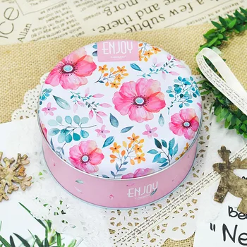 

Portable Small Tin Boxes Round Tea Sugar Coffee Coin Storage Box Christmas Gift Box