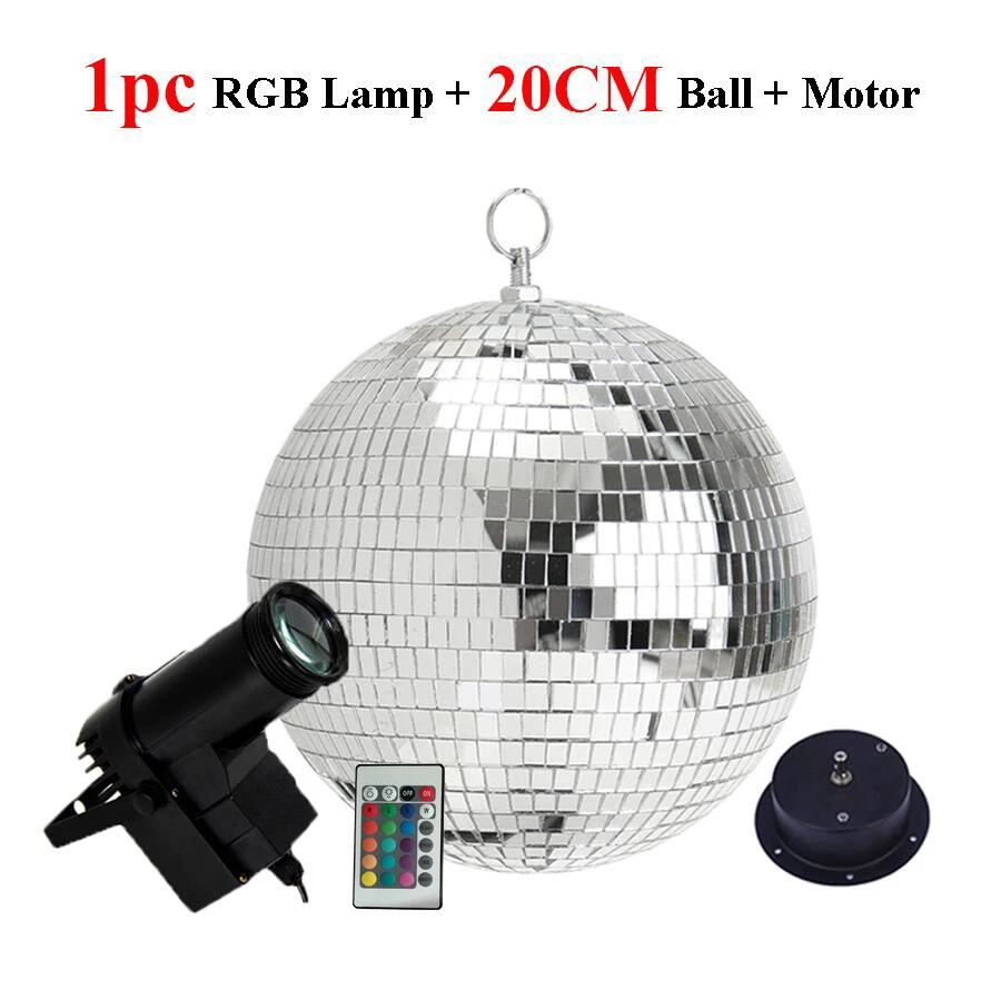 20CM Ball With Lamp Thrisdar пульт дистанционного управления светодиодный RGB луч светодиодный фонарь с узким лучом со светоотражающим зеркалом шар свет с мотором вечерние Свадебная Дискотека шар свет - Цвет: 20CM Ball With Lamp
