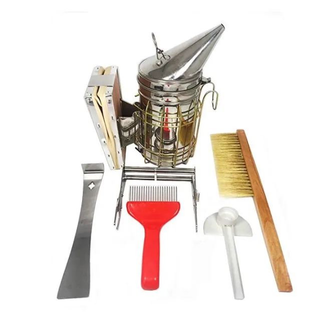 

Beekeeping Eqiupment Wholesale Beekeeping Set Fogging Machine Hive Tool Uncapping Fork Mention Spleen Clip Water Feeder Bee Brus