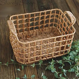 Style E (Newborn) Корзина из ротанга ручной работы новорожденный реквизит для фотосессии старый стиль винтажная чаша для маленьких девочек и мальчиков корзина для фотосессии реквизит аксессуары для фото - Цвет: Style E (Newborn)