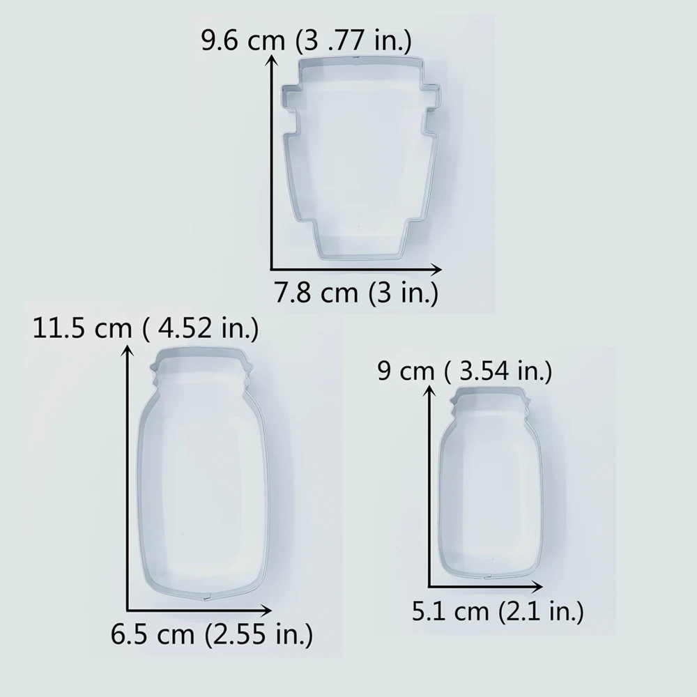 Набор резцов для печенья KENIAO Mason Jar and Latte Coffee Cup 3 шт. резцы и помадки нержавеющая