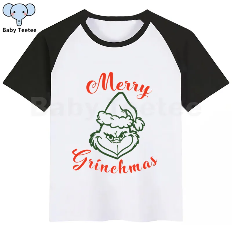 BlackM Grinch/Новинка; футболка для мальчиков; рубашки для девочек с милым животным принтом; детская Удобная футболка с круглым вырезом; одежда с короткими рукавами для мальчиков и девочек - Цвет: BlackM
