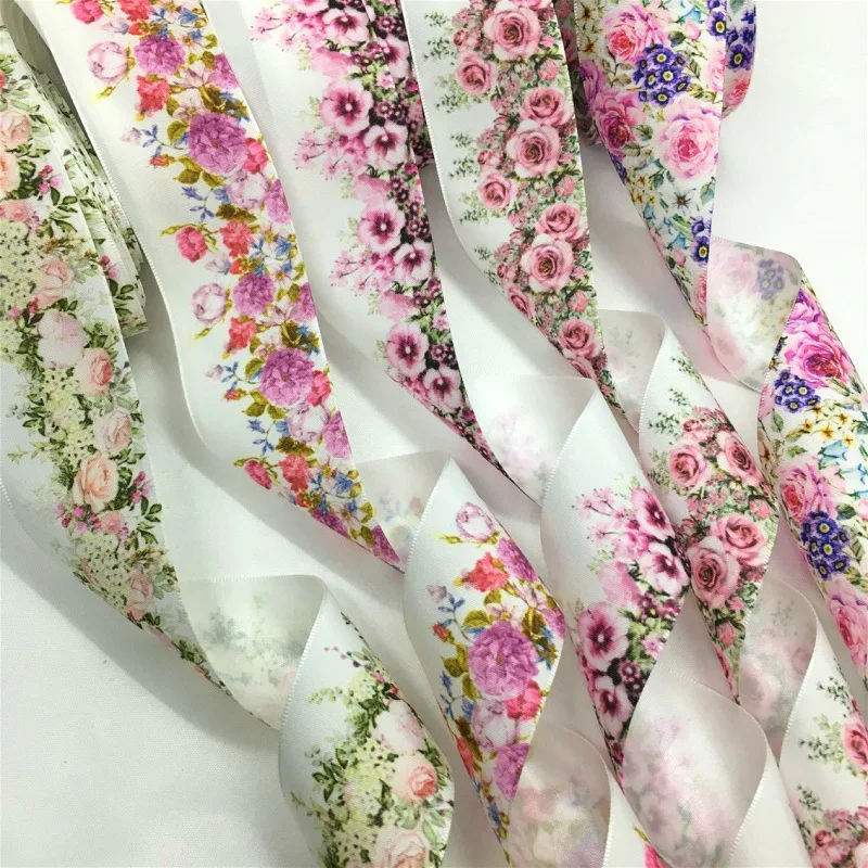 5Y 38mm Flowers Satin Ribbon High Quality For Handmade Craft Patchwork Bows Christmas Easter Marriage Deco Gift Floral Packing 5Y 38mm Flowers Satin Ribbon High Quality For Handmade Craft Patchwork Bows Christmas Easter Marriage Deco Gift Floral Packing