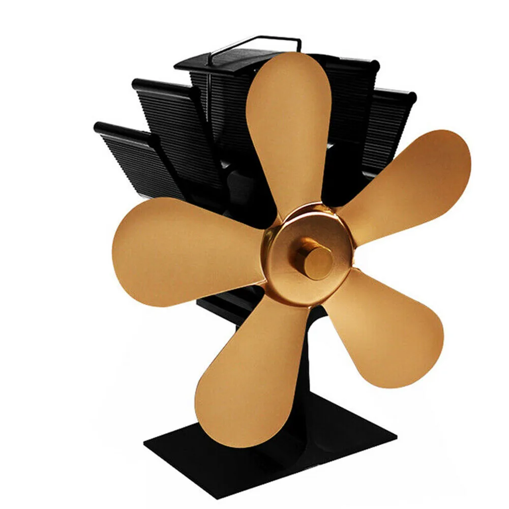 

Heat Powered Multicolored Practical Winter Stove Low Noise Warm Durable Modern Burner Metal Fireplace Fan Home