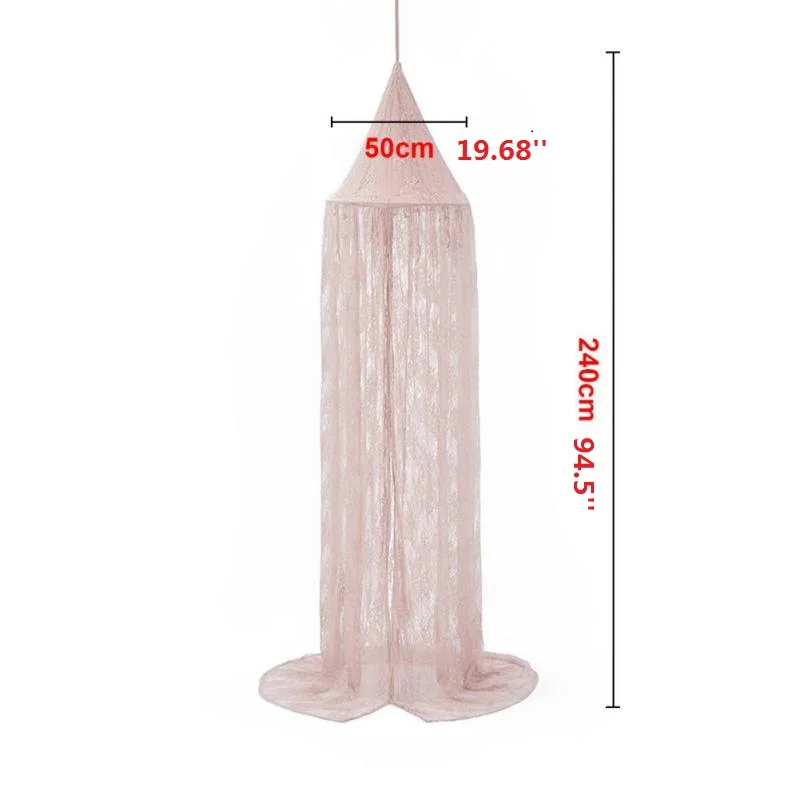 

INS Mosquito Net Tent for Baby Bed Crib Canopy Pink Lace Tulle Bed Curtains for Bedroom Play Tent for Girl House Fairytale Decor