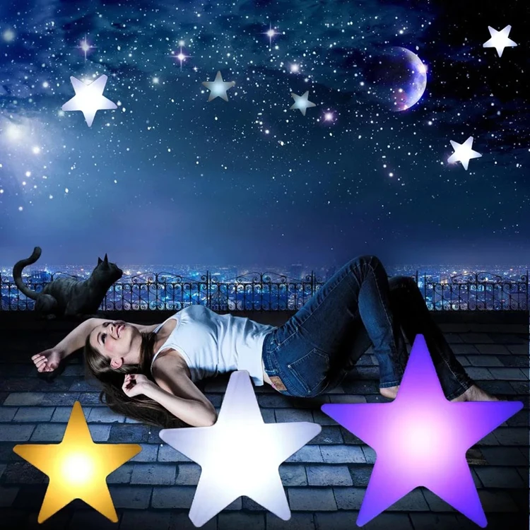Glow star lamp five-pointed star chandelier lamp charge festival remote control RGB creative handheld star lights