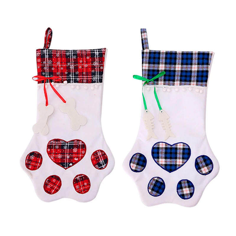 Тканевые Собачьи носки "лапки" рождественские носки кулон рождественские украшения для дома Рождественский подарок, рождественские носки Подарки на год