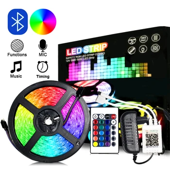 

Flexible 5050 RGB LED Light strip Waterproof Bluetooth Controller 5m 10m Diode Ribbon DIY Decoration led tape