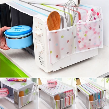 

Dustproof Cotton Cloth Oven Microwave Cover Romantic Microwave Oven Cover With 2 Pouch Romantic Style Microwave Oven Set