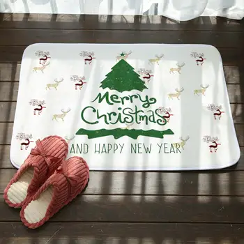 

Santa Elk Christmas Tree Doorway Carpets Rugs Living Room Bedroom Decor Non-slip Floor Mat Bathroom Kitchen Doormat Clean Mat